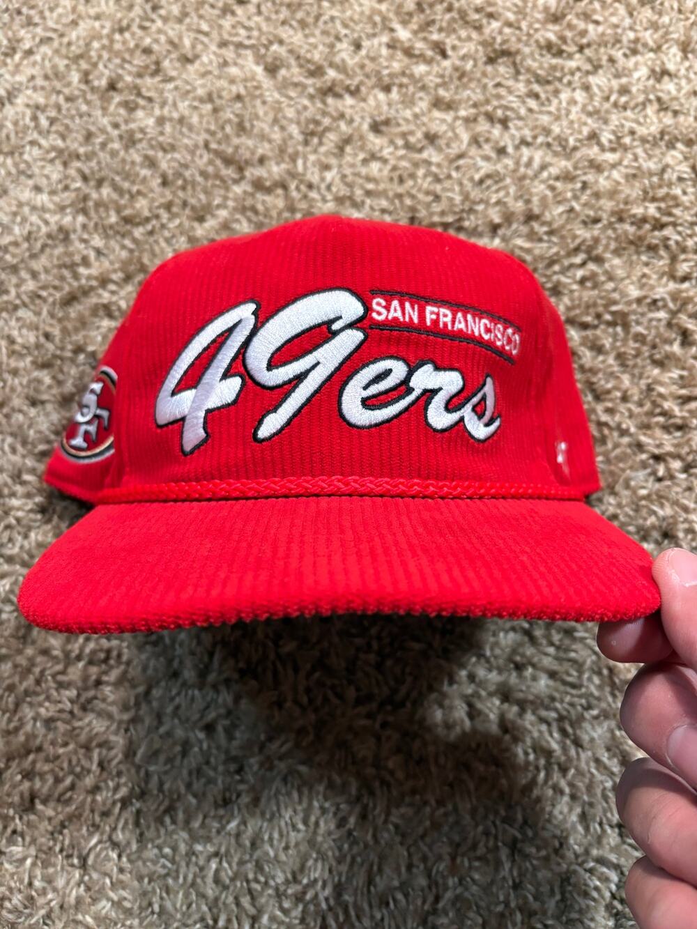 NWT 47 Brand San Francisco 49ers Hitch Corduroy Snapback Hat Red